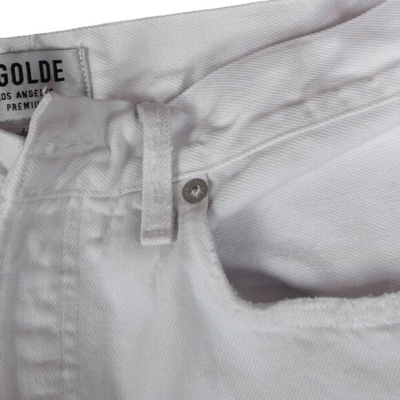 AGOLDE Jamie White Jeans Size 27 100% Cotton Button Fly Made in USA Preppy - Picture 3 of 10
